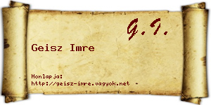 Geisz Imre névjegykártya