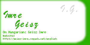 imre geisz business card